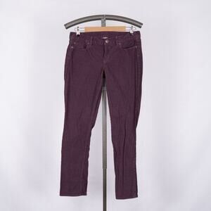 J. CREW City Fit Women's Matchstick Skinny Leg Corduroy Pants Purple Size 29S